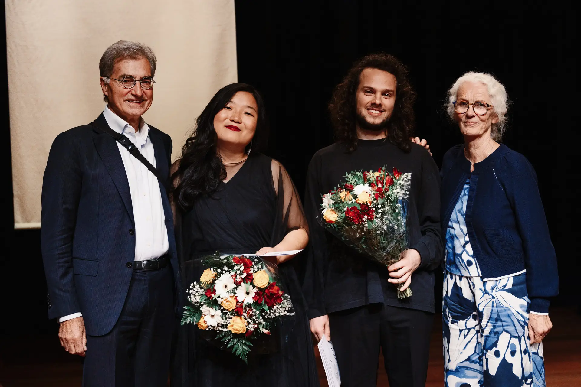 Host family Toine and Annelies van der Sanden with Giacomo Schmidt and Jong Sun Woo