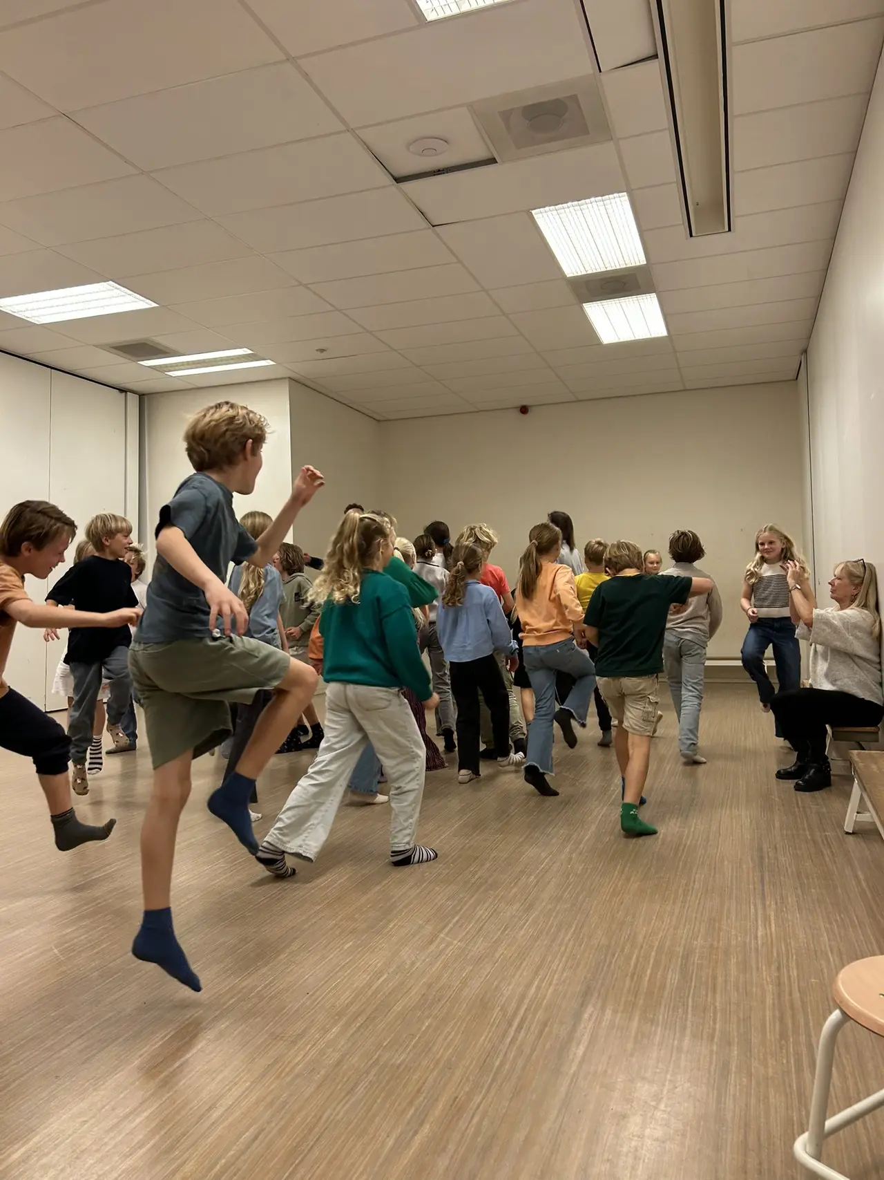 Children taking part in a Music Pathways classroom activity