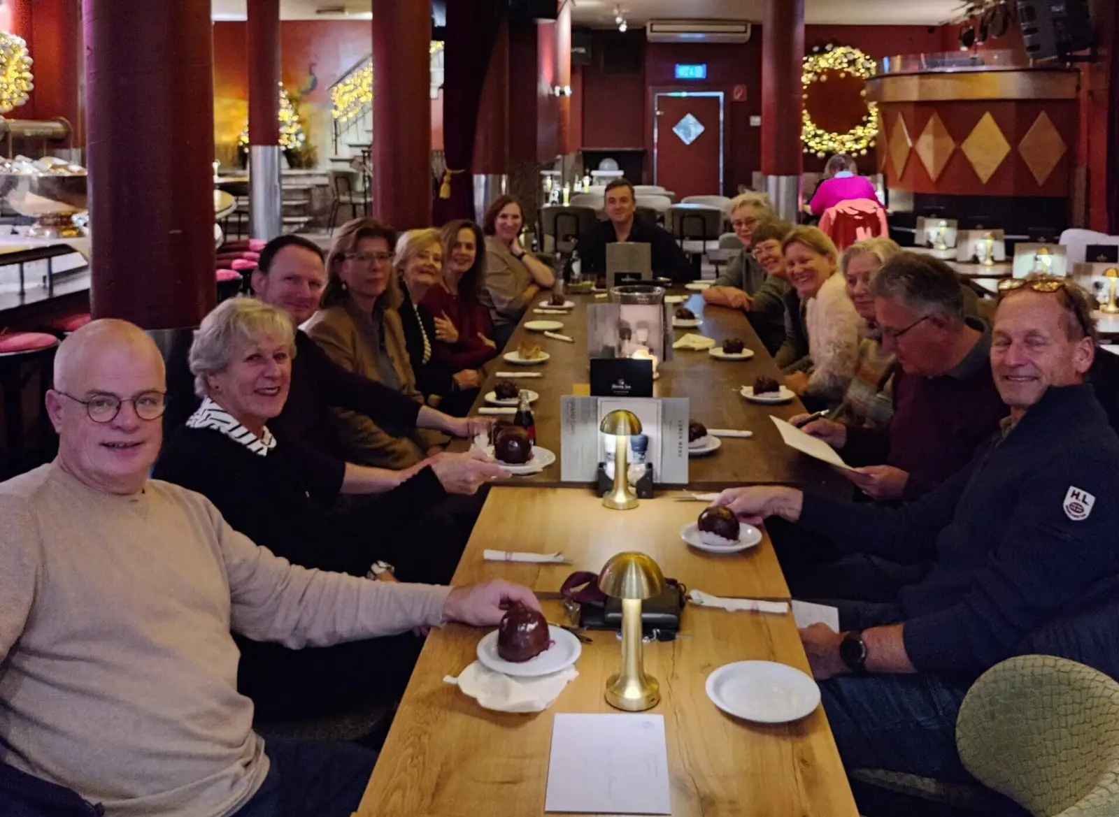 IVC volunteers gathered for a social drink together